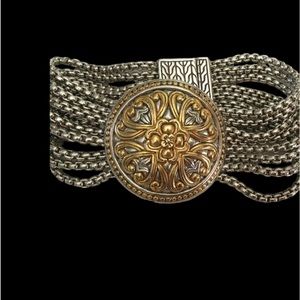 Heavy Vintage Silver and gold tone Bracelet